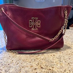 Tory burch burgundy chain shoulder or crossbody bag
